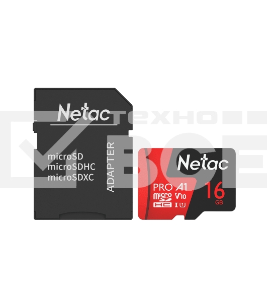Флеш-накопитель NeTac Карта памяти Netac MicroSD card P500 Extreme Pro 16GB, retail version w/SD adapter