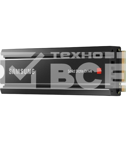 Накопитель SSD Samsung 980 PRO MZ-V8P2T0CW, 2Tb, PCIe 4.0 x4, M.2 2280, NVMe, R/W 7000/5100, с радиатором