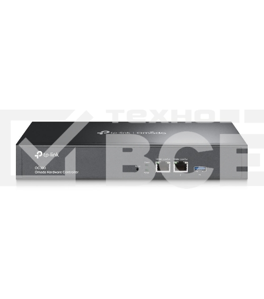 Контроллер TP-Link Omada hardware Controller OC300, 2 gigabit ethernet ports, 1 USB 3.0 port, managed up to 500 Omada Access Points/Switch/Gateway, support batch configuration, firmware upgradation, intelligent network monitoring and captive portal, easy 