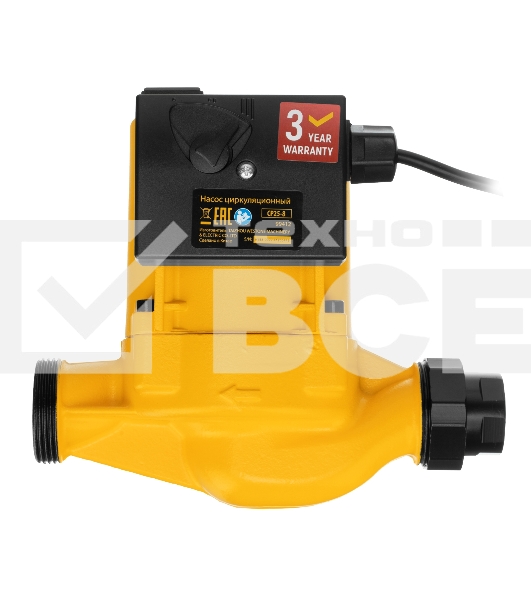 Циркуляционный насос Denzel CP25-8, напор 8 м, 130 л/мин, 1 м кабель, монт. длина 180 мм