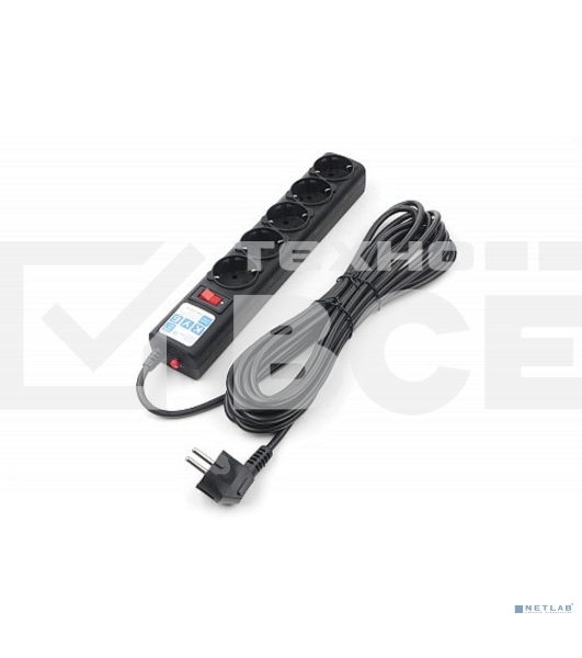 Сетевой удлинитель Powercube SPG5-7M 7 м (5 розеток) черный (коробка)