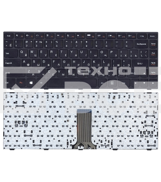 Клавиатура для ноутбука Lenovo Flex 2-14 G40-30 G40-70 черная с черной рамкой без подсветки