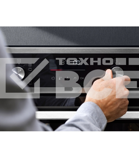 Встраиваемый духовой шкаф Electrolux COF6P76BX, Духовой шкаф электрический с конвекцией, объем 65 л, утапливаемые переключатели, 9 режимов, автопрограммы, очистка пиролитическая, 3 стекла в дверце, направляющие проволочные + телескопические (1 уровень)