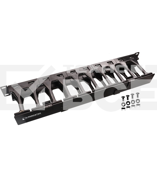 Кабельный органайзер горизонтальный Lanmaster LAN-ORG-PF/S-2U односторонний пальцы 2U шир.:19'