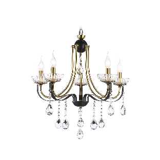 Светильник Ambrella light TR4952/5 BK/GD/CL черный/золото/прозрачный E14*5 max 40W D620*670