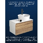 Комплект для ванной, 4 предмета (Тумба подвесная Bau Blackwood 80 + Раковина BAU 51х41, с отв. под см-ль + Смеситель Dream Black, выпуск черный), фото 1