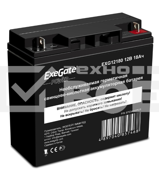 Батарея ExeGate EP234540RUS HR 12-18/EXG12180 (12V 18Ah), клеммы под болт М5