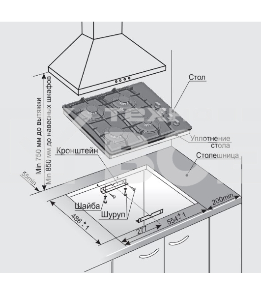 Газовая варочная панель Gefest СВН 2230 К12
