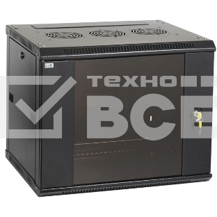 Шкаф ITK LINEA W 9U 600x450 мм дверь стекло, RAL9005