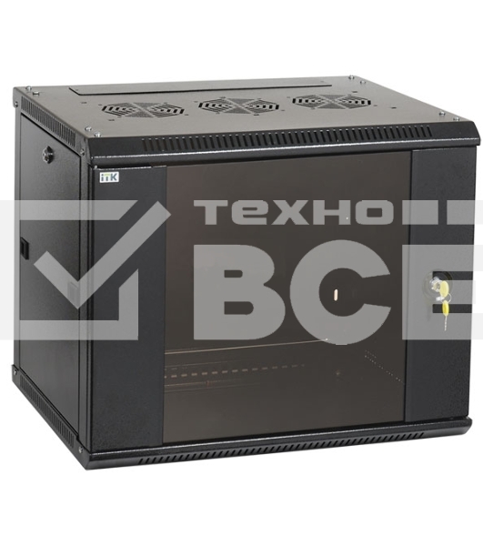 Шкаф ITK LINEA W 9U 600x450 мм дверь стекло, RAL9005