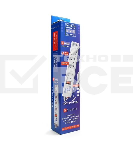Сетевой фильтр Powercube SPG-B-6-WHITE 1.9м (5 розеток) белый (коробка)