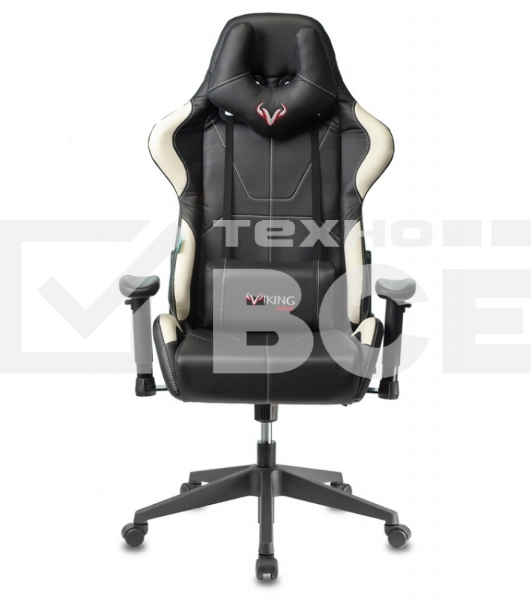Кресло игровое Бюрократ VIKING 5 AERO WHITE черный/белый искусственная кожа