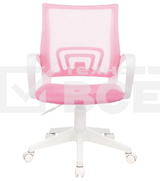 Кресло компьютерное Бюрократ CH-W695NLT TW-06A TW-13A розовый, сетка/ткань, крестовина пластик, пластик белый
