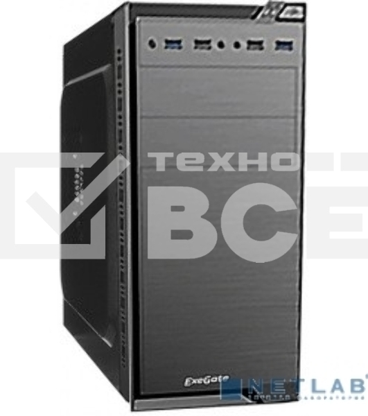 Компьютерный корпус Minitower Exegate EX272745RUS QA-412U Black, mATX, <XP400, Black, 120mm>, 2*USB+2*USB3.0, Audio