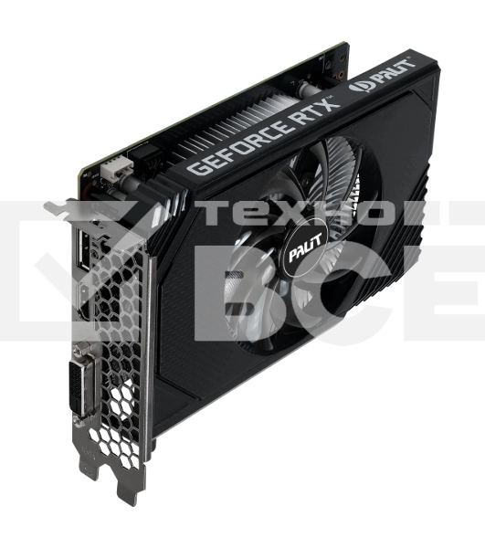Видеокарта Palit RTX3050 STORMX 6Gb NVIDIA GeForce RTX 3050 6Gb PCI-E 4.0 96bit GDDR6 1042/14000 DVIx1 HDMIx1 DPx1 HDCP Ret
