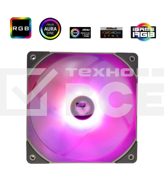 Вентилятор для корпуса Thermalright TL-C14L RGB черный, 140 мм, 1500 об/мин, 26.6 дБ, 4 pin