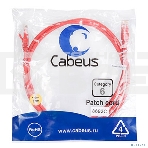 Шнур комм. Cabeus, кат. 6, неэкр., U/UTP, RJ45/RJ45, 250 МГц, PVC, AWG24, 1.5м, красный, фото 1