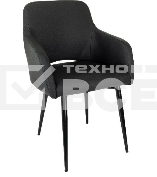 Кресло офисное Бюрократ CH-380F черный, эко.кожа, на ножках металл