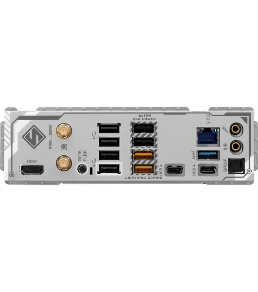Материнская плата ASRock X870 STEEL LEGEND WIFI, AM5, AMD X870, 4xDDR5, 4xSATA, 3xM.2, 1xPCIe 5.0 x16, 1xPCIe 5.0 x4, 1xHDMI, 1x2.5Gb LAN, Wi-Fi 7, Bluetooth 5.4, 2xUSB-C 40Gbps, 2xUSB-A 10Gbps, 3xUSB-A 5Gbps, 4xUSB-A 2.0, 1xTOSLINK, 2x3.5 мм, 7.1, ATX