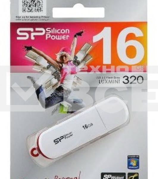 Флеш диск Silicon Power 16Gb LuxMini 320 SP016GBUF2320V1W USB2.0 белый