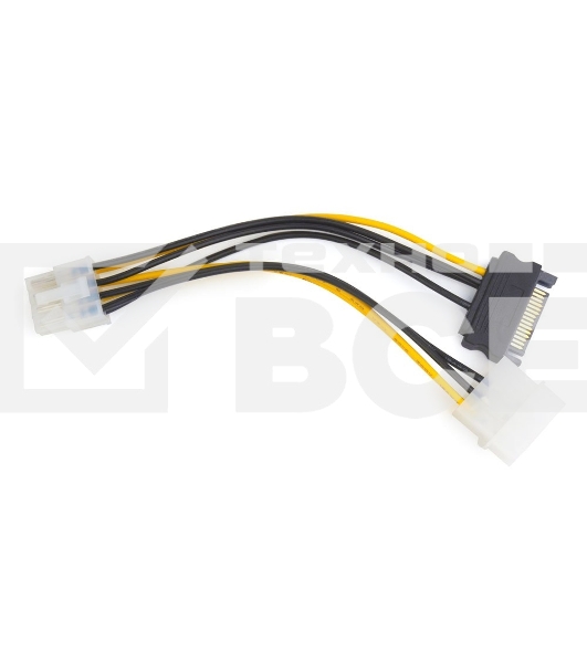 Разветвитель питания Cablexpert CC-PSU-82, Molex+SATA->PCI-Express 8pin, для подключения в/к PCI-Е (8pin) к б/п ATX
