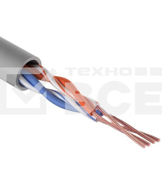 Кабель витая пара Rexant UTP 2PR 24AWG, CAT5e, STRANDED (бухта 305 м)