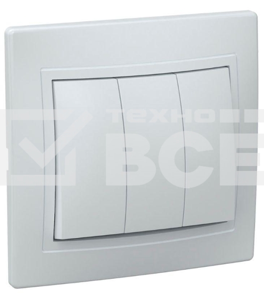 Выключатель 3-кл. СП КВАРТА 10А IP20 бел. ИЭК EVK30-K01-10-DM