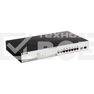 Коммутатор D-Link DGS-1210-10MP/F3A Smart L2 Switch 8х1000Base-T PoE, 2х1000Base-X SFP, PoE Budget 130W, Compact CLI