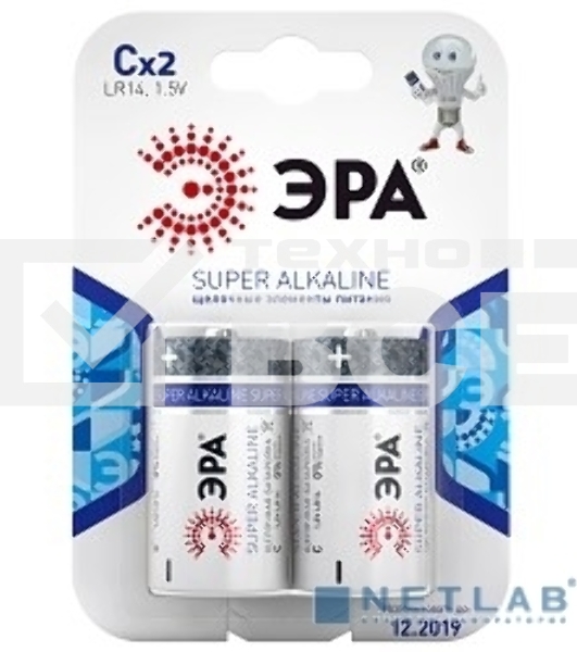 Батарейка ЭРА LR14-2BL (12/96/5376)