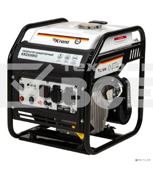 Электрогенератор бензиновый инверторный Kranz KR2500IO, 2.5 кВт, 96 дБ, 27 кг