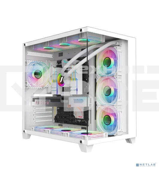 Компьютерный корпус 1STPLAYER MEGAVIEW MV8-TP White / ATX / MV8-TP-WH
