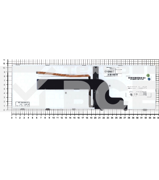 Клавиатура для ноутбука Dell Inspiron 15-7000 7537 серебристая с подсветкой
