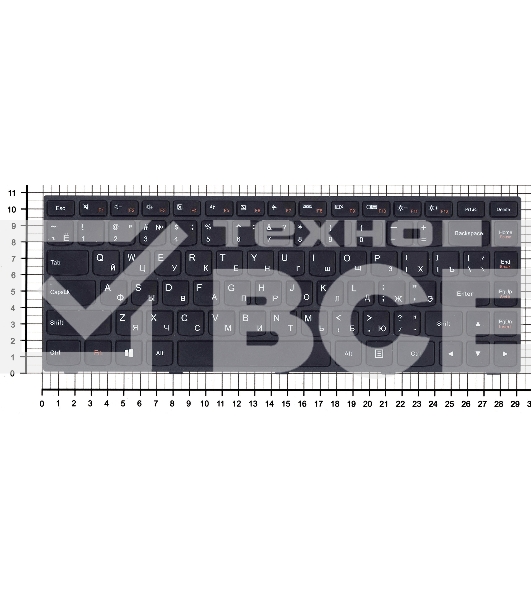 Клавиатура для ноутбука Lenovo Flex 2-14 G40-30 G40-70 черная с черной рамкой без подсветки