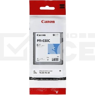 Картридж струйный CANON  Pigment Ink PFI-030 Cyan голубой (55 мл) для Canon imagePROGRAF TM-240, TM-340