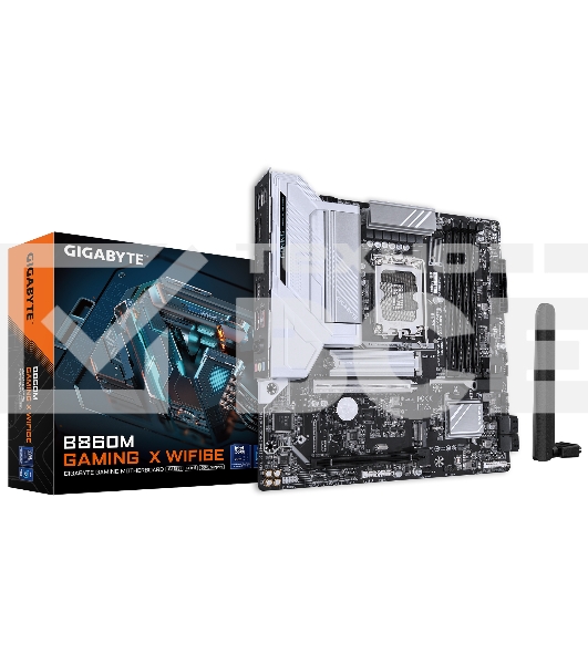 Материнская плата Gigabyte B860 GAMING X WIFI6E, LGA 1851, Intel B860, 4xDDR5, 4xSATA, 3xM.2, 1xPCIe 5.0 x16, 2xPCIe 4.0 x16, 1xHDMI, 1xDP, 1x 2.5Gb LAN, 4xUSB-A 2.0, 2xUSB-A 3.2 Gen 1, 1xUSB-C 3.2 Gen 2, 7.1, 3x3.5 мм, 3xARGB, 4xRGB, ATX