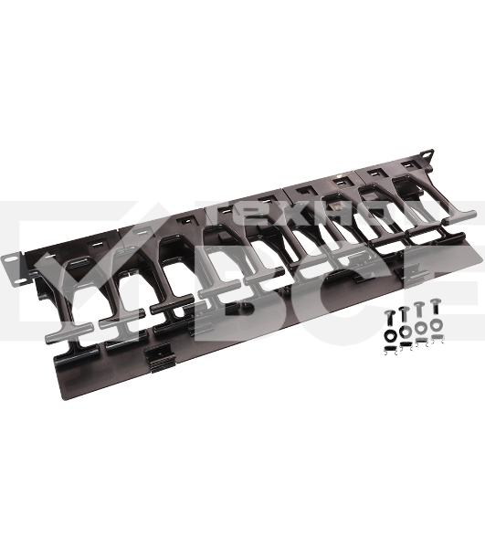 Кабельный органайзер горизонтальный Lanmaster LAN-ORG-PF/S-2U односторонний пальцы 2U шир.:19'