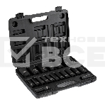 Набор шестигранных ударных торцевых головок Kranz 1/2', 78мм, 20 предметов (8-32мм) пластиковый кейс, фото 1