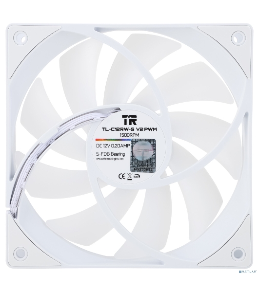 Кулер для корпуса Thermalright TL-C12RW-S V2 Reverse (120x120x25mm, 4-pin PWM, ARGB, 58CFM, 25.6dBA, 1500RPM, White)