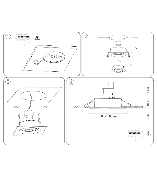 Встраиваемый поворотный точечный светильник Ambrella light TN102758 BK черный IP20 GU5.3 100*100*32