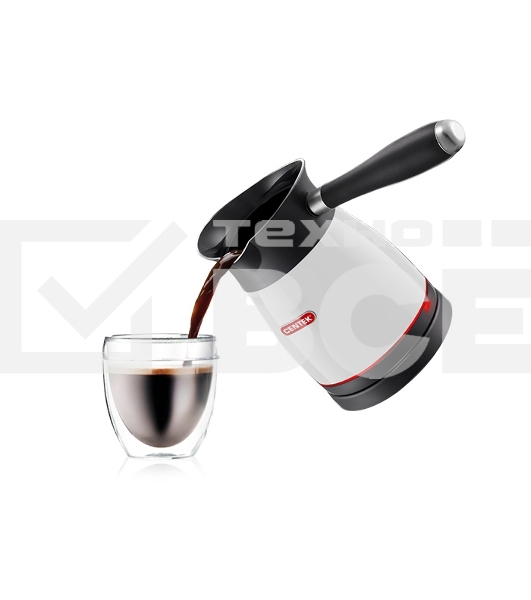 Электрическая турка Centek CT-1080 W (белый) 0.5л, 1000Вт, нерж.сталь, съемная мягкая ручка, крышка
