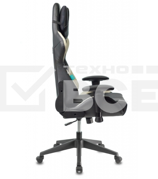 Кресло игровое Бюрократ VIKING 5 AERO WHITE черный/белый искусственная кожа