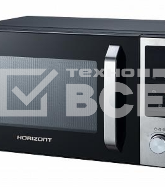 Микроволновая печь Horizont 23MW800-1379S черный/серебристый, 23 л, 800 Вт, переключатели - поворотный механизм/кнопки