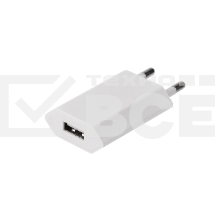 Сетевое зарядное устройство Rexant USB, 5V, 1 A, белый