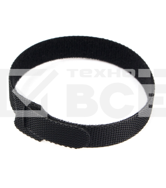 Хомуты-липучки на основе ленты Velcro® VT-200x11BK  200 x 11 мм, черные (12 шт.)