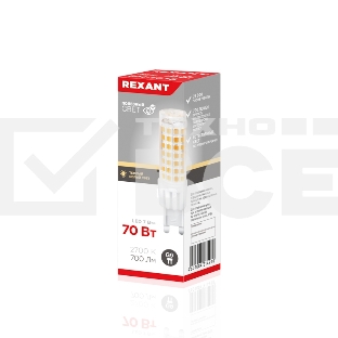Лампа светодиодная Rexant капсульного типа JD-CORN Rexant G9 230 В 7 Вт 2700 K теплый свет (поликарбонат)