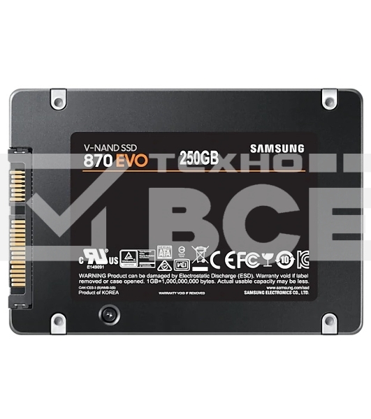 Накопитель SSD Samsung 870 EVO, 250GB, SATA III, 2.5
