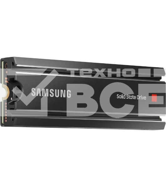 Накопитель SSD Samsung 980 PRO MZ-V8P2T0CW, 2Tb, PCIe 4.0 x4, M.2 2280, NVMe, R/W 7000/5100, с радиатором