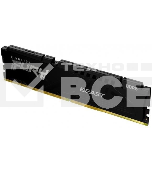 Оперативная память Kingston Fury Beast, DDR5, 16GB (1x16GB), 5600MHz, CL40, с радиаторами, черный