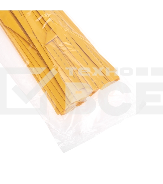 Трубка термоусаживаемая PROconnect ТУТ 18,0/9,0мм, желтая, упаковка 50 шт. по 1м,