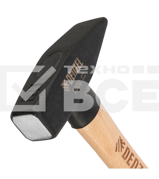 Молоток слесарный Denzel 1000 г, кованый квадратный боек, буковая рукоятка